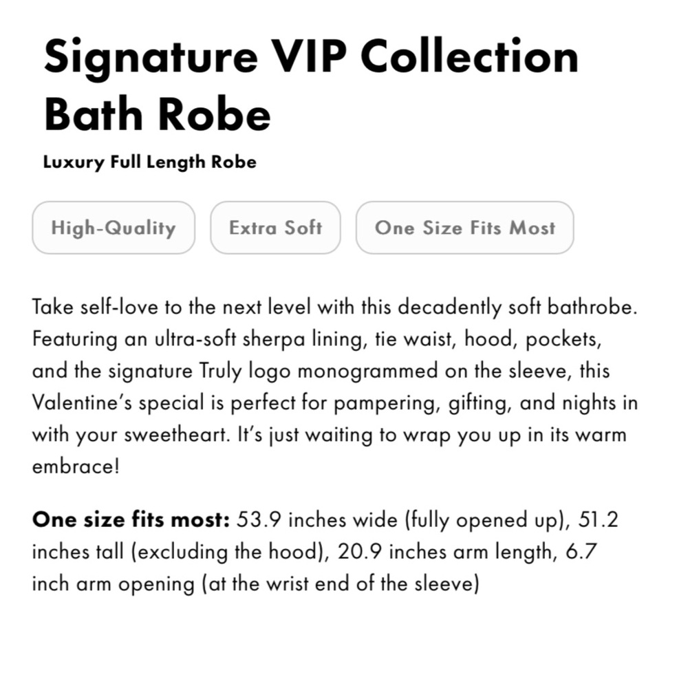 Truly Signature VIP Collection Bath Robe - Picture 14 of 14